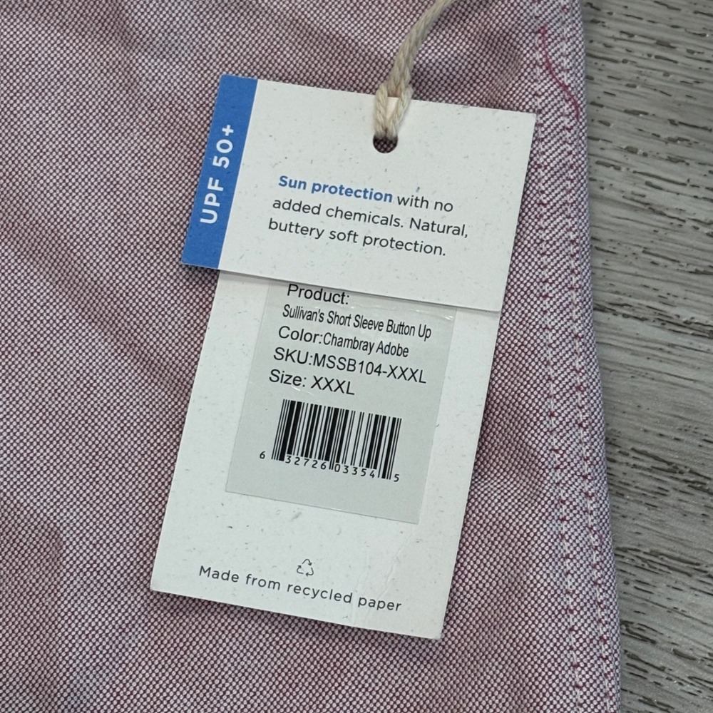Free Fly Sullivan's Short Sleeve Button Up Mens 3XL UPF 50+ Shirt Outdoors New - Picture 4 of 8